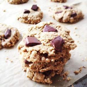 vegan, chocolate chunk cookies, cookies, coconut sugar, gluten free, coconut oil, oats, chocolate, organic